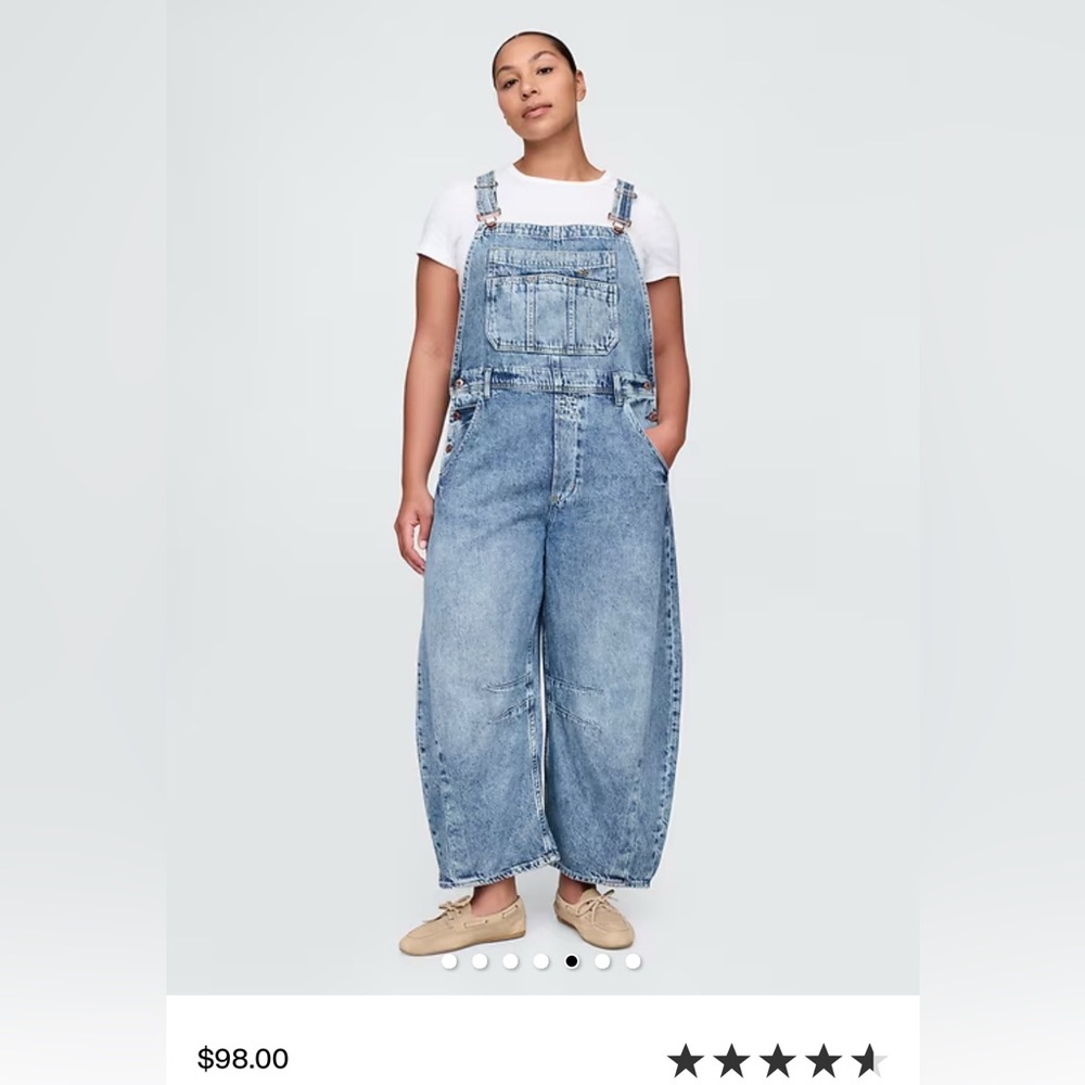 GAP ultrasoft denim horseshoe overalls - Size L